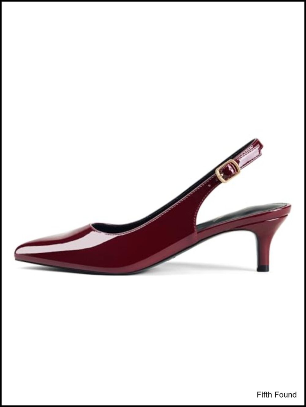 Kitten Heel Slingback Pumps Closed Toe Vegan Dress Shoes